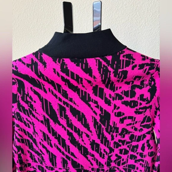 Womens Pink&Black Animal Print Sweater - Picture 2 of 4